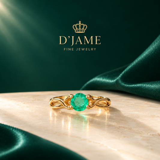 Anillo Oro 18K con Esmeralda Natural Colombiana - Serenata