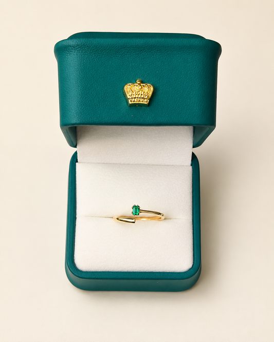 Anillo Oro 18K con Esmeralda Natural Colombiana - Prestige