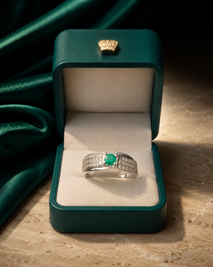 Anillo Legado — Plata Italiana y Esmeralda Colombiana
