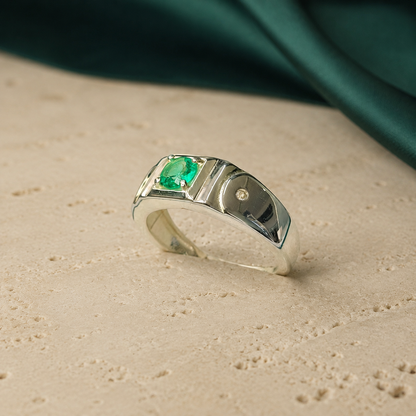 Anillo Noir — Plata 925 y Esmeralda Colombiana