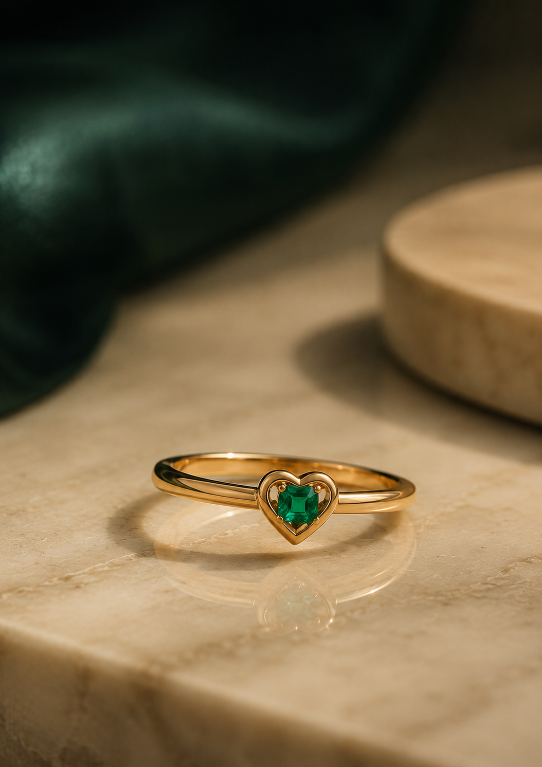 Anillo Oro 18K con Esmeralda Natural Colombiana - Céleste