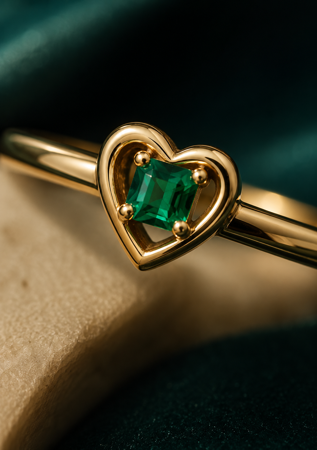Anillo Oro 18K con Esmeralda Natural Colombiana - Céleste