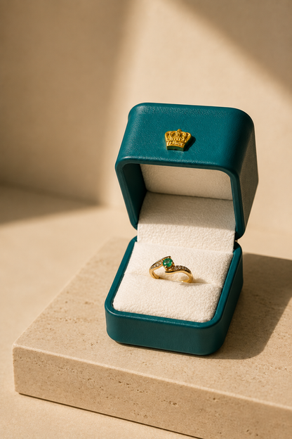 Anillo Oro 18K con Esmeralda Natural Colombia Mystique