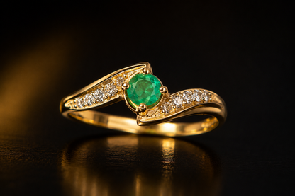 Anillo Oro 18K con Esmeralda Natural Colombia Mystique