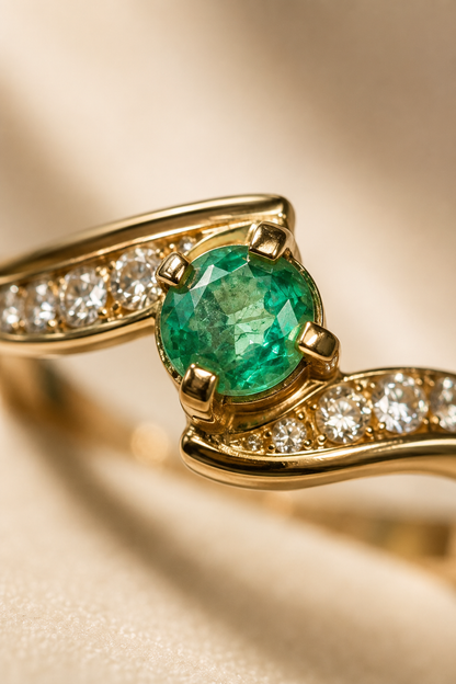 Anillo Oro 18K con Esmeralda Natural Colombia Mystique