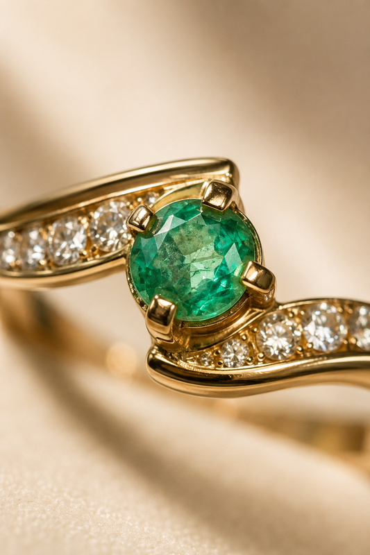 Anillo Oro 18K con Esmeralda Natural Colombia Mystique