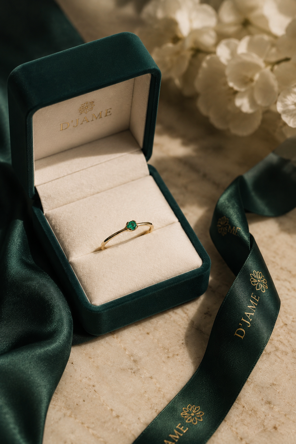 Anillo Solitario Oro 18K con Esmeralda Natural Colombiana