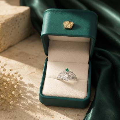 Anillo Argent con Esmeralda Colombiana - 15 Años Colección Luné