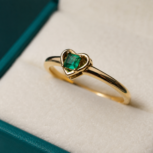 Anillo Céleste — Oro 18K y Esmeralda Colombiana