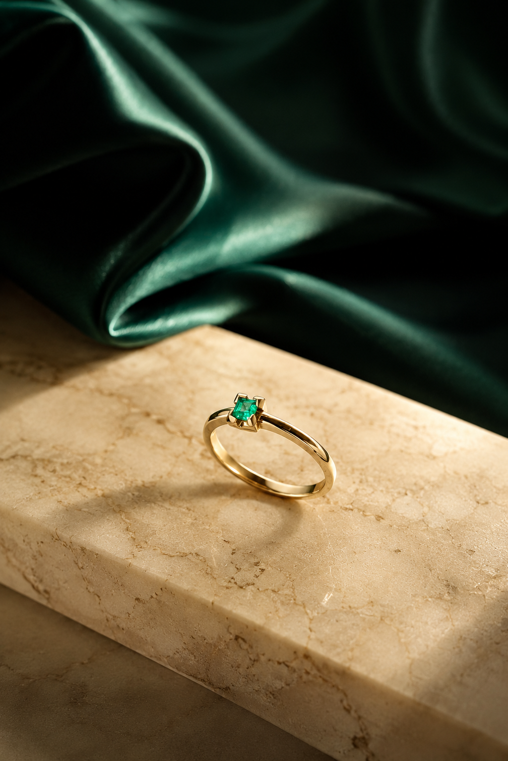 Anillo Oro 18K con Esmeralda Natural Colombiana - Eternité