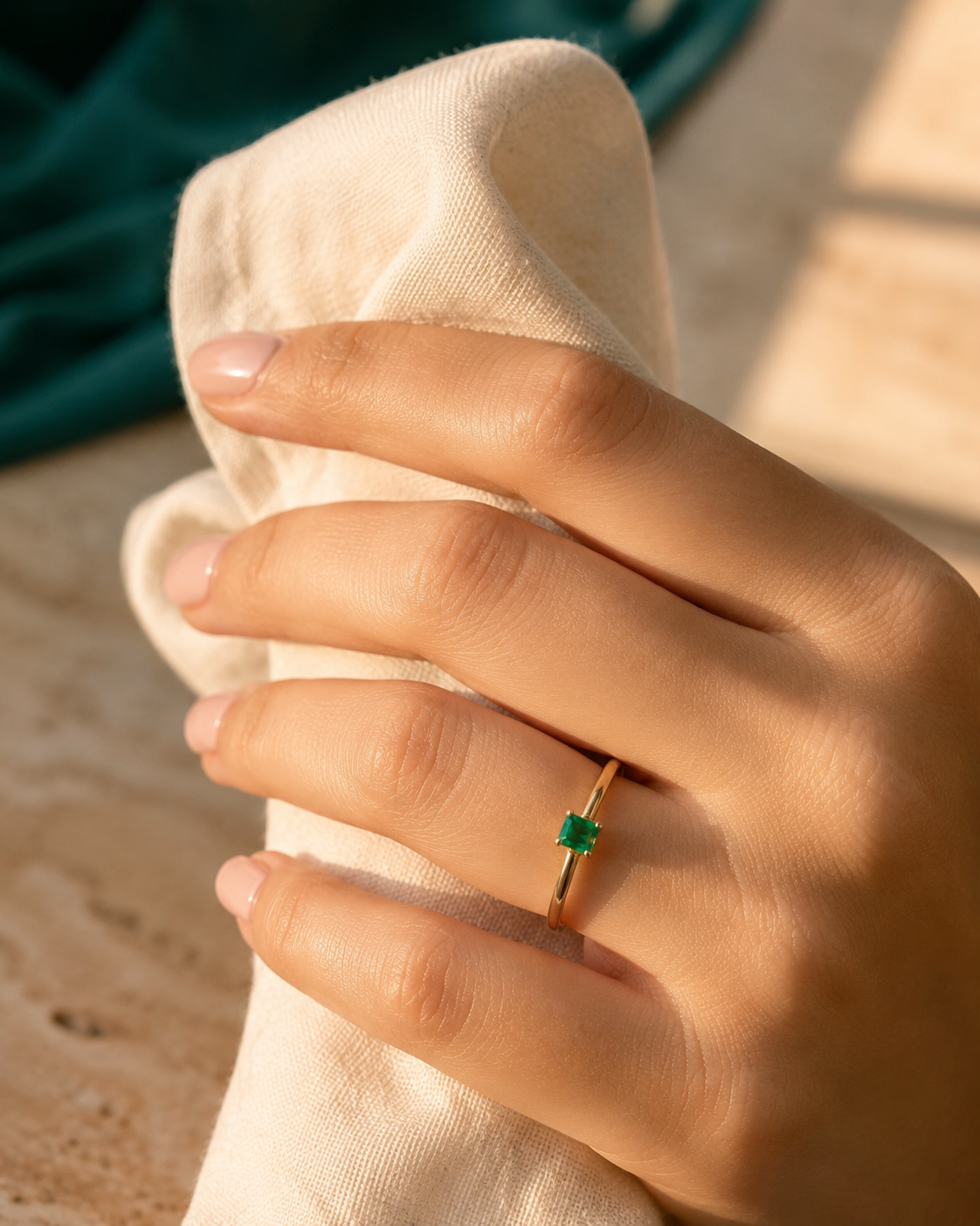 Anillo Oro 18K con Esmeralda Natural Colombiana - Heritage
