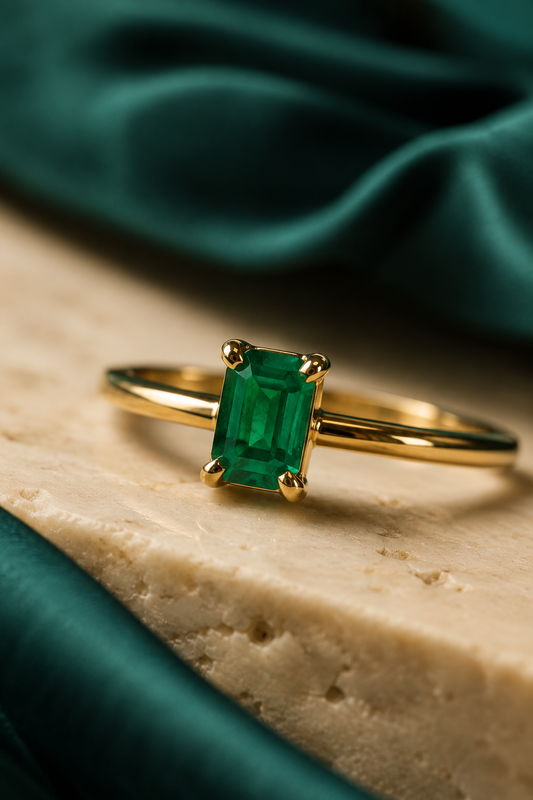 Anillo Oro 18K con Esmeralda Natural Colombiana - Heritage