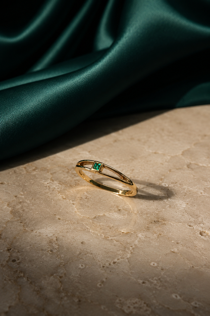 Anillo Oro 18K con Esmeralda Natural Colombiana -Exclusive
