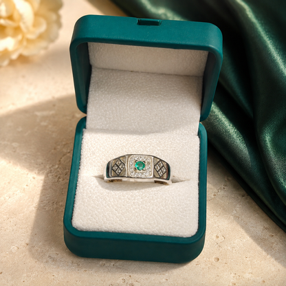 Anillo Vanguardia — Plata 925 y Esmeralda Colombiana