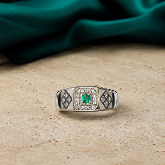 Anillo Vanguardia — Plata 925 y Esmeralda Colombiana