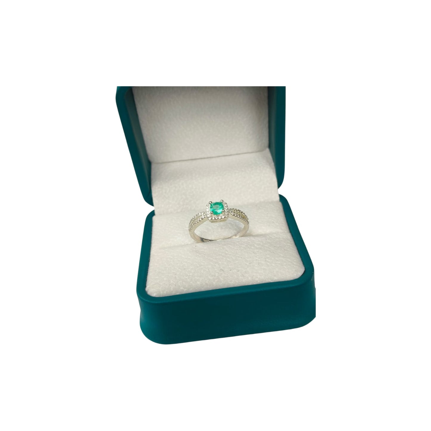 Anillo de Plata 925 con Esmeralda Colombiana – Colección Génova