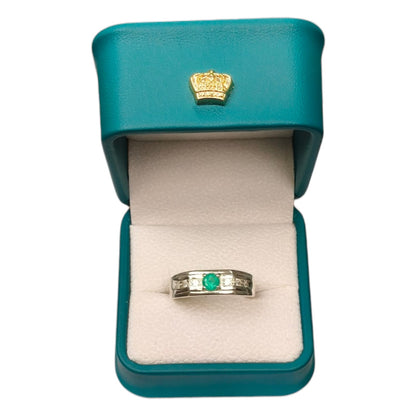 Anillo Argent con Esmeralda Colombiana para Caballero - Colección Roca