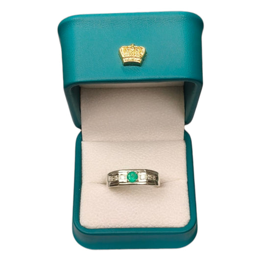 Anillo Argent con Esmeralda Colombiana para Caballero - Colección Roca