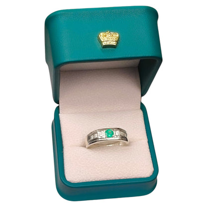 Anillo Argent con Esmeralda Colombiana para Caballero - Colección Roca