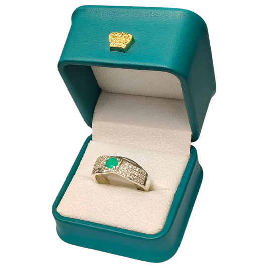 Anillo Argent con Esmeralda Colombiana para Caballero - Colección Legado