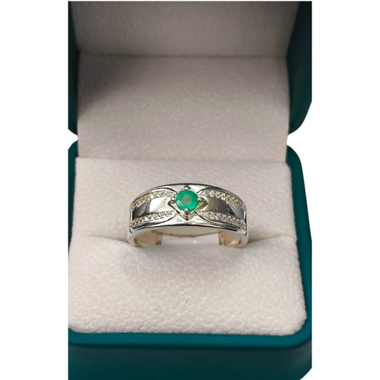 Anillo Argent con Esmeralda Colombiana para Caballero - Colección Maestro