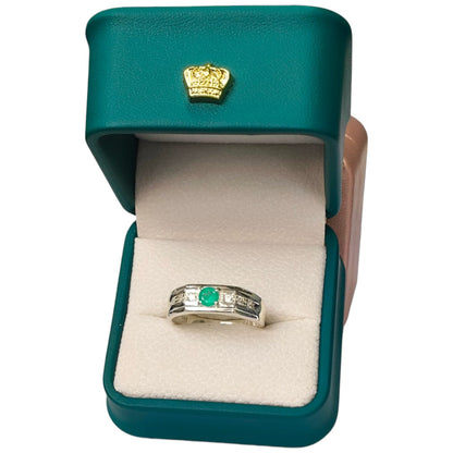 Anillo Argent con Esmeralda Colombiana para Caballero - Colección Roca