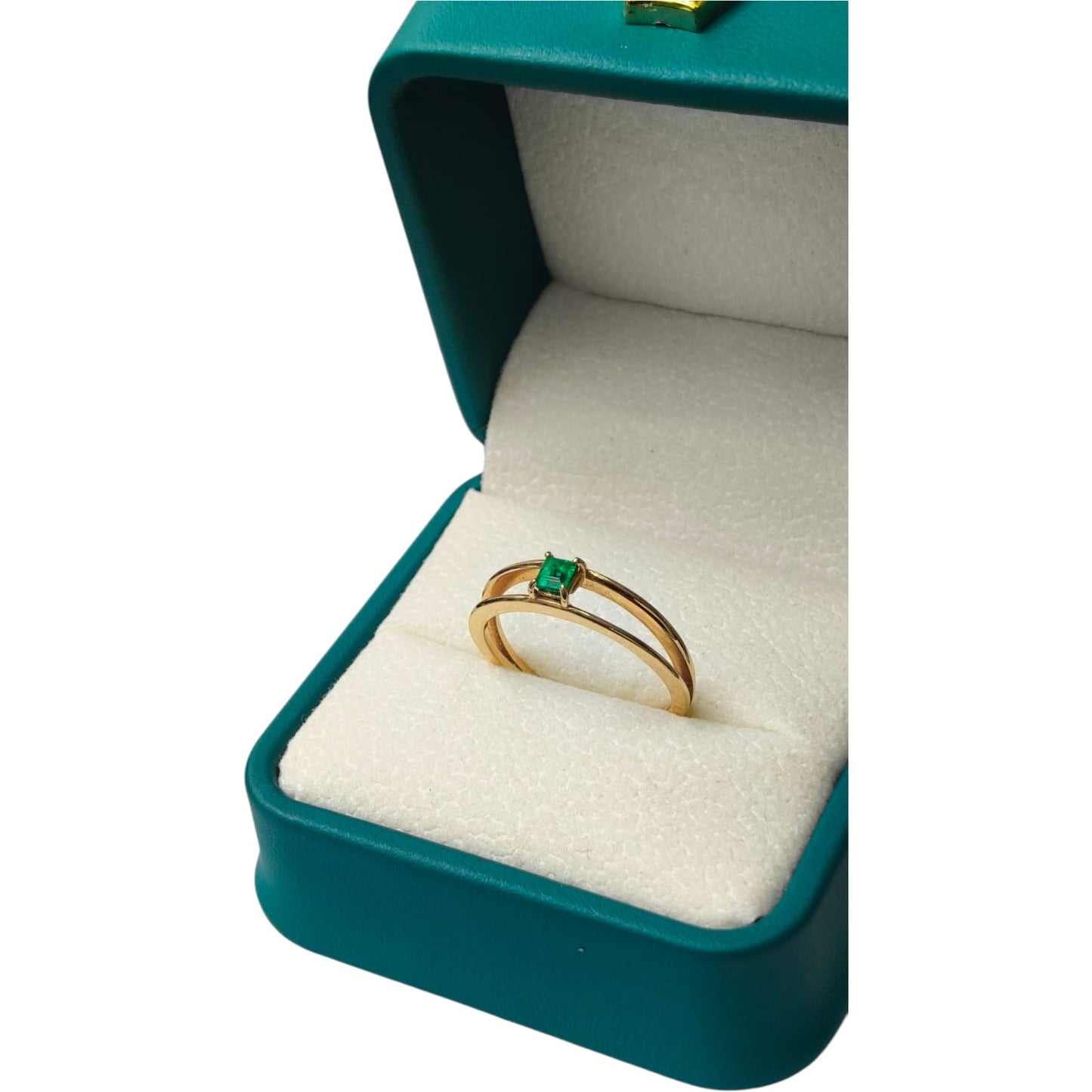 Anillo Oro 18K con Esmeralda Natural Colombiana - Lumière