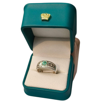 Anillo Argent con Esmeralda Colombiana para Caballero - Colección Cumbre