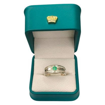 Anillo Argent con Esmeralda Colombiana para Caballero - Colección Maestro