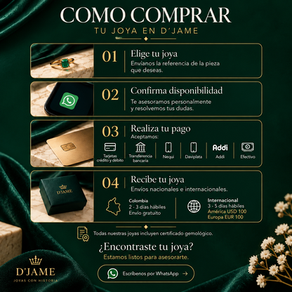 Anillo Élodie — Esmeralda Natural Colombiana