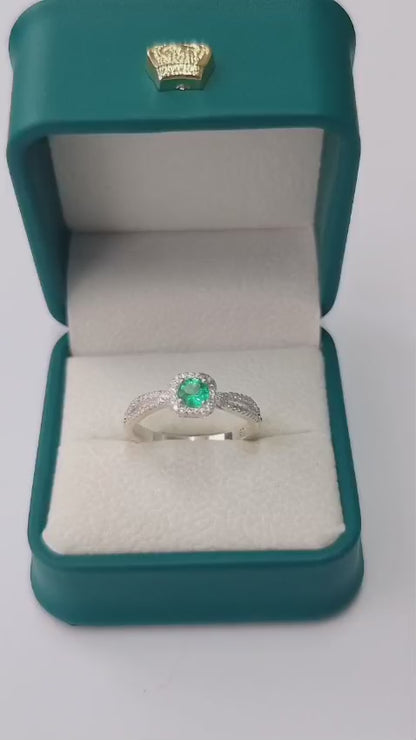 Anillo Élodie — Esmeralda Natural Colombiana