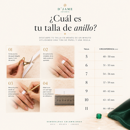 Anillo Oro y Argent con Esmeralda Colombiana - 15 Años Fleur